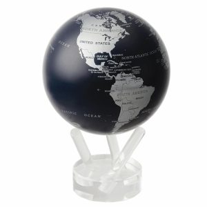 Глобус политический Mova Globe самовращающийся, цвет темно-синий с серебром
